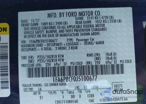 2018 Ford Mustang Gt from USA, damaged, VIN 1FA6P8CF0J5100677